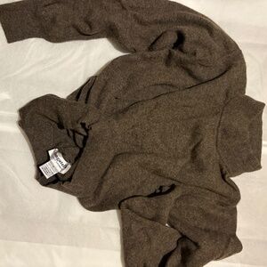 VTG Bagatelle 100% Cashmere Mock Neck Sweater - Taupe Brown - Size Small